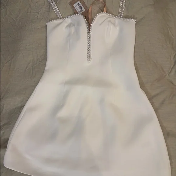 MESHKI - Kingsley Beaded Neckline Mini Dress - Picture 5 of 5